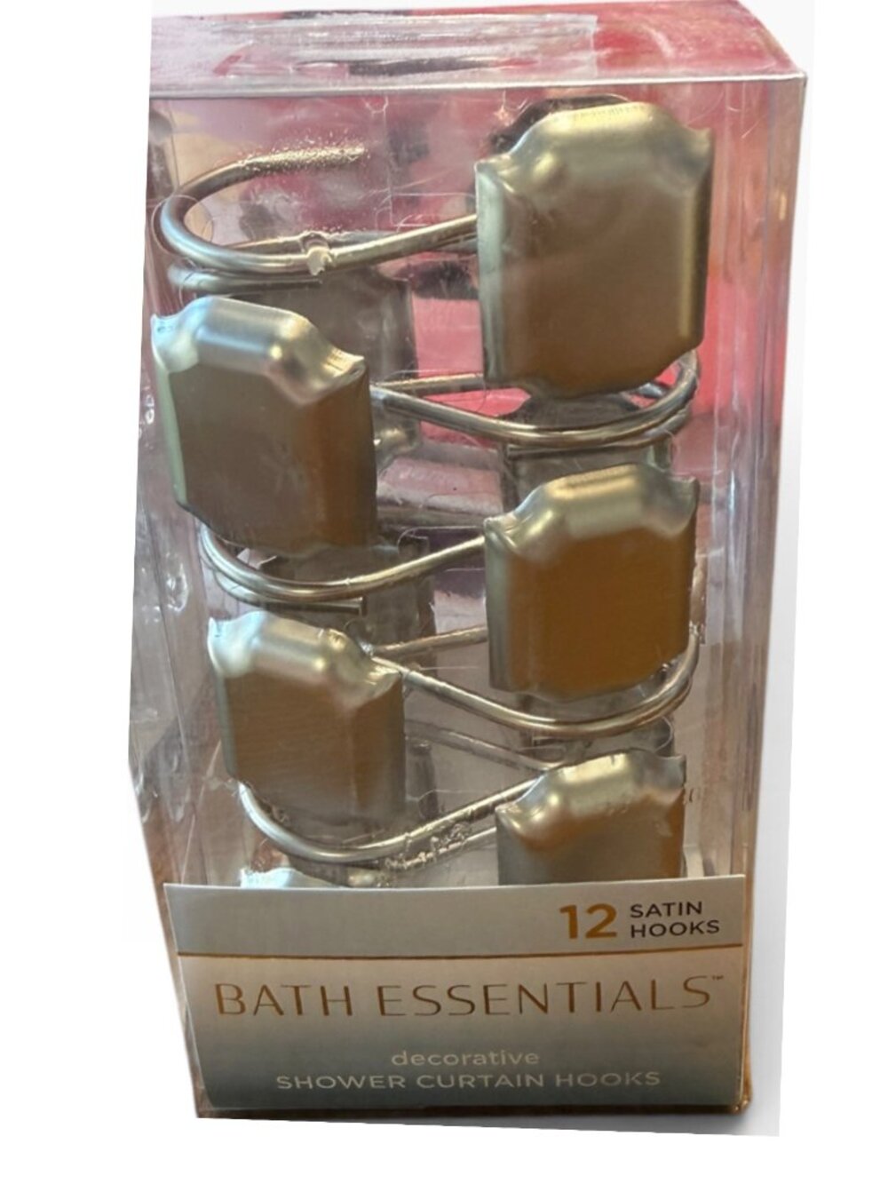 Bath Essentials Decorative Shower Curtain Hooks – 12 Satin Hooks – NWT